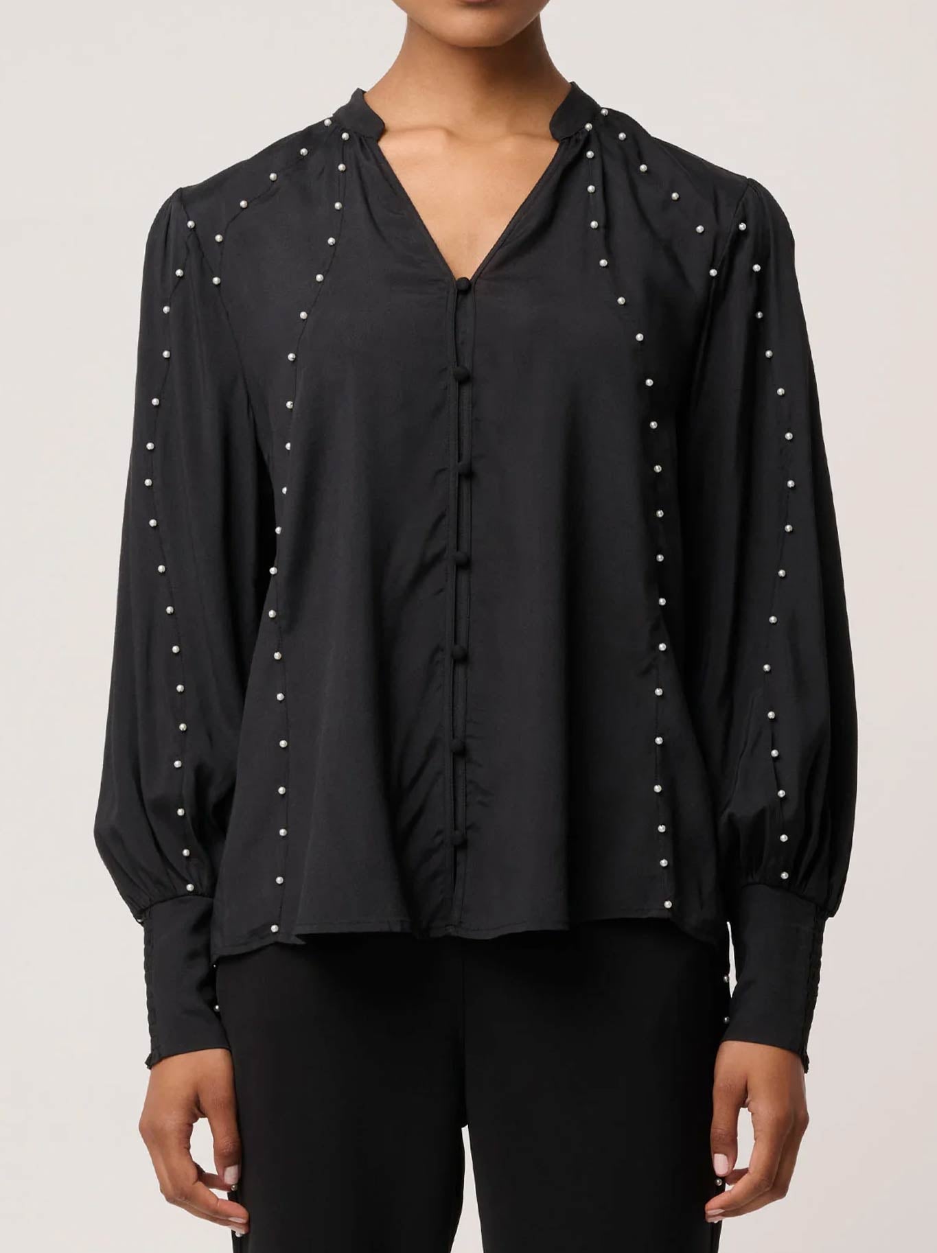 Image of Shirts. Product name - Once Was Marcela Shirt in Black colour by brand - Once Was