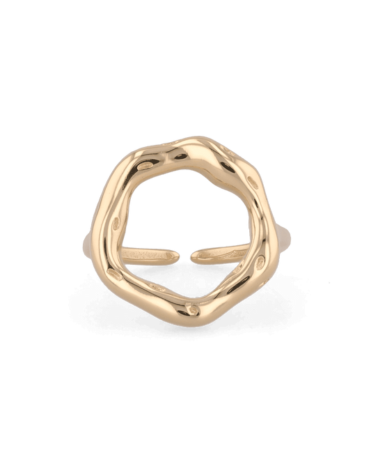 Image of Rings. Product name - Onda Gold Ring in colour by brand - LAVANA