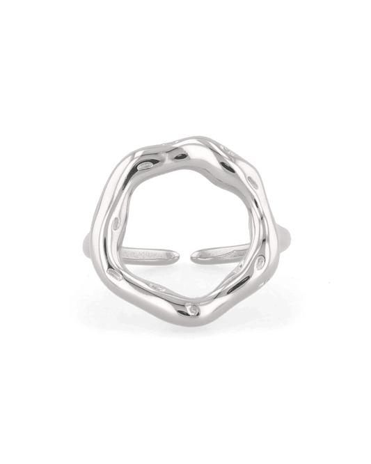 Image of Rings. Product name - Onda Silver Ring in colour by brand - LAVANA