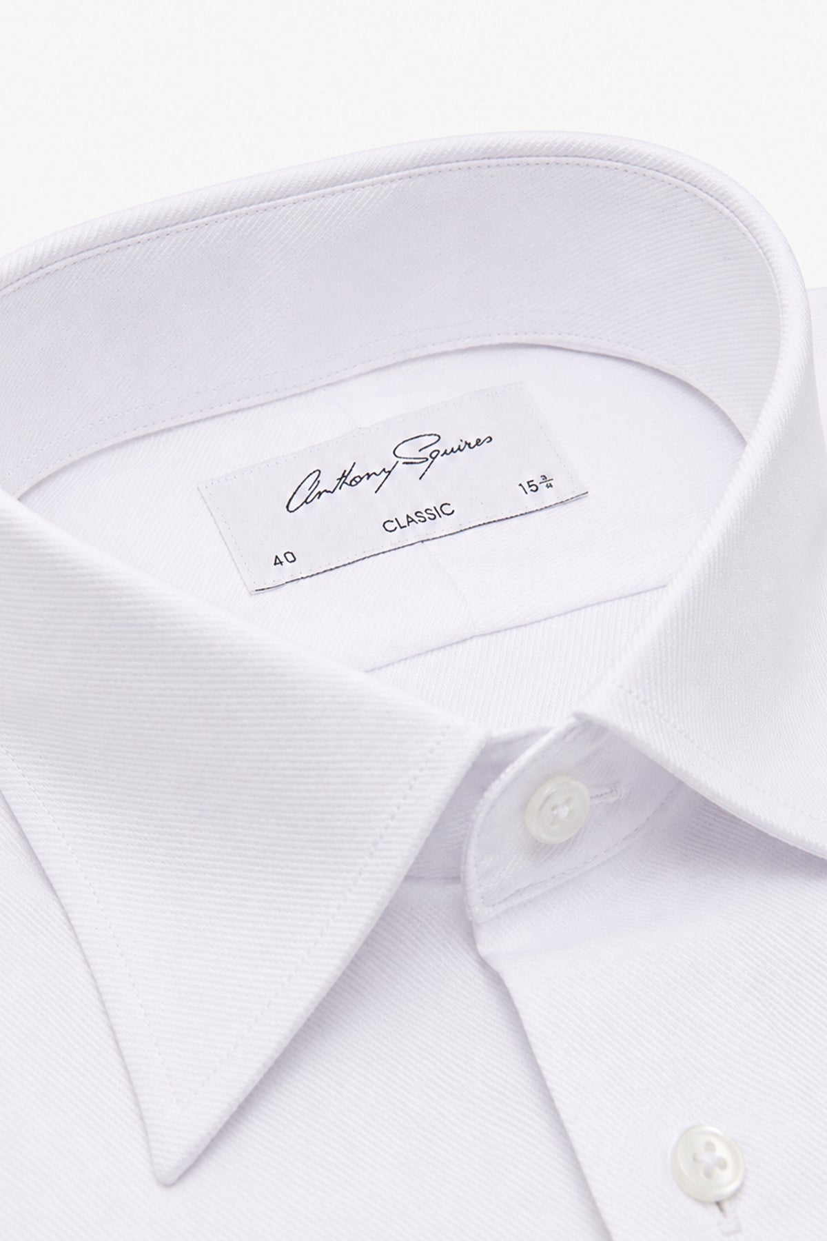 Anthony Squires Onder Formal Shirt Herringbone (White)