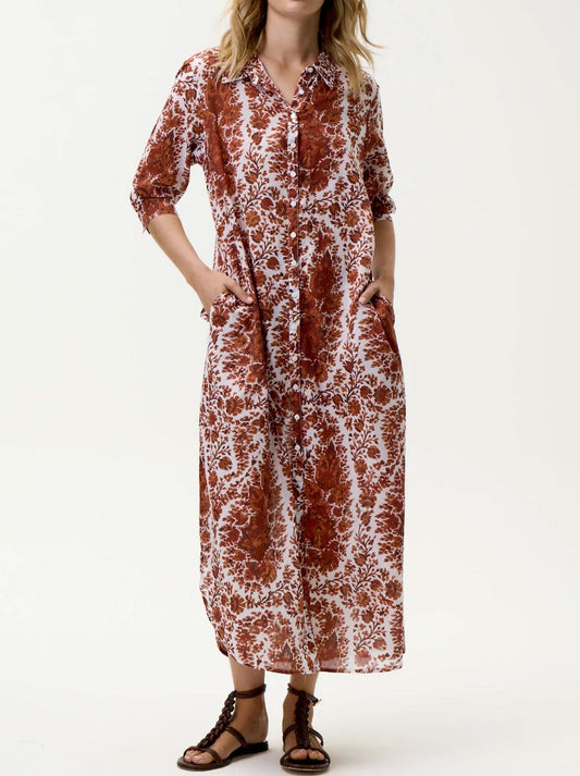 Image of Dresses. Productname: ONE SEASON DAISY DRESS in Terracotta colour by brand - One Season