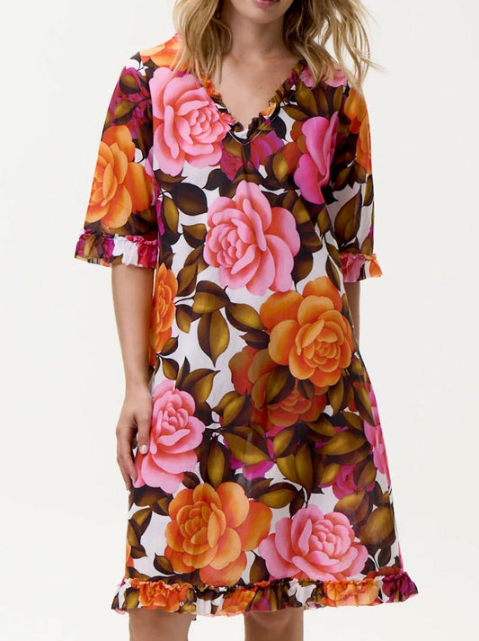 Image of Dresses. Productname: One Season Middy Indi Dress in Roses colour by brand - One Season