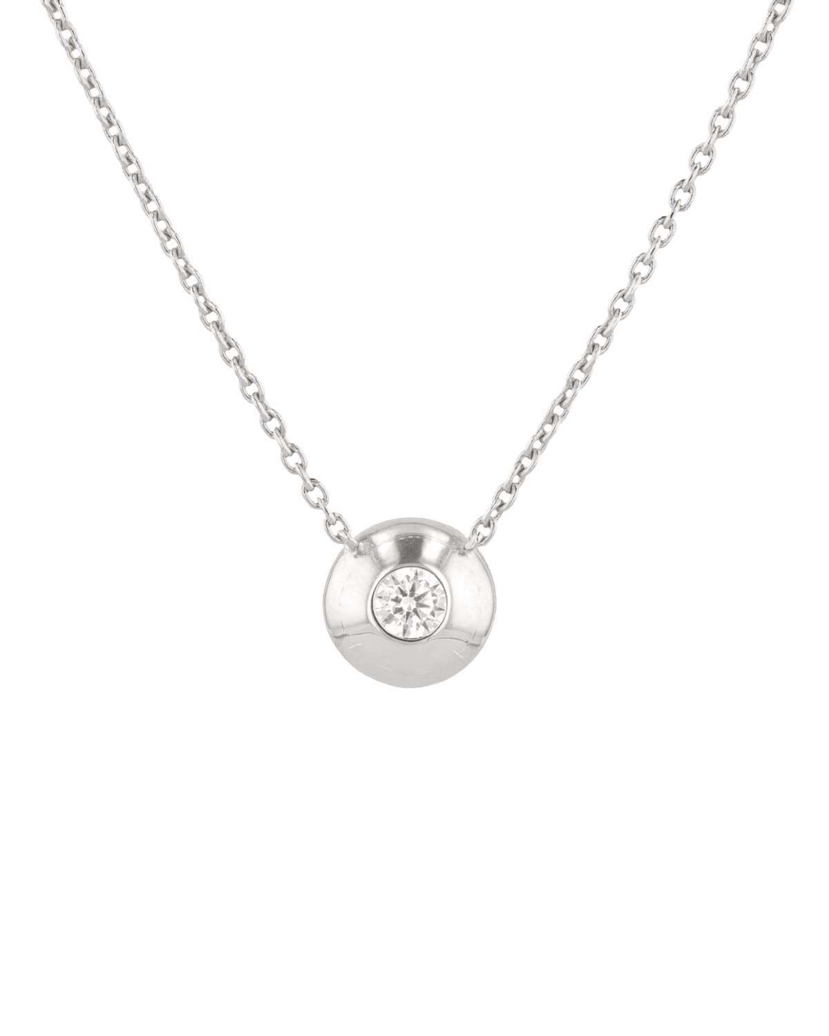 Image of Necklaces. Product name - Orbit Silver Diamond Necklace in colour by brand - LAVANA