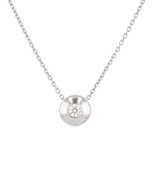 Image of Necklaces. Product name - Orbit Silver Diamond Necklace in colour by brand - LAVANA
