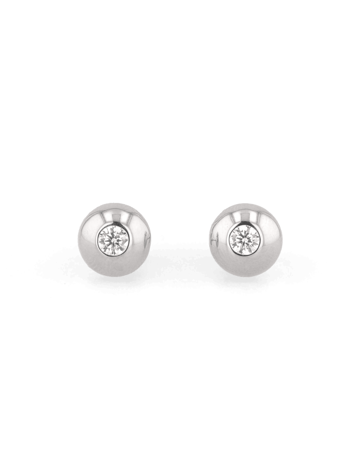 Image of Earrings. Product name - Orbit Silver Stud Earrings in colour by brand - LAVANA