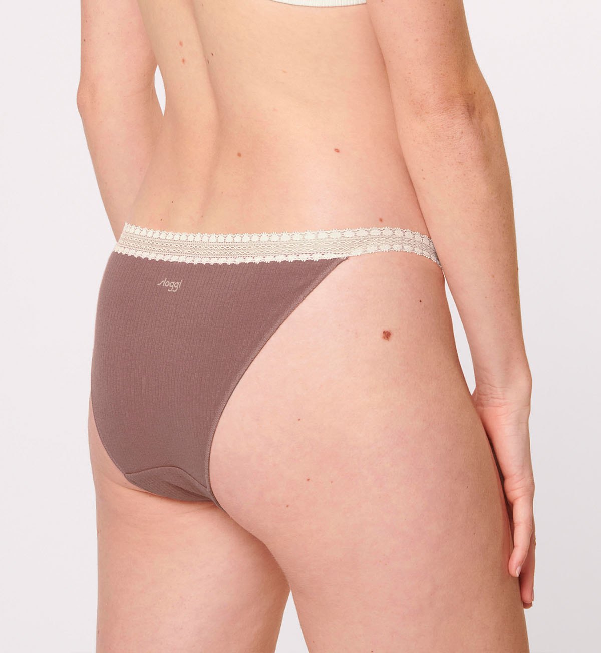 Triumph Sloggi Go Ribbed Tanga Twin Pack (Brown Light Combination)