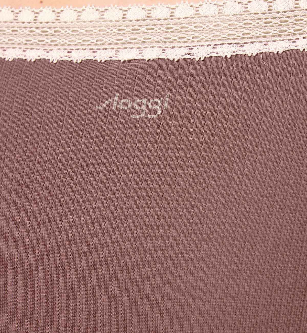 Triumph Sloggi Go Ribbed Tanga Twin Pack (Brown Light Combination)