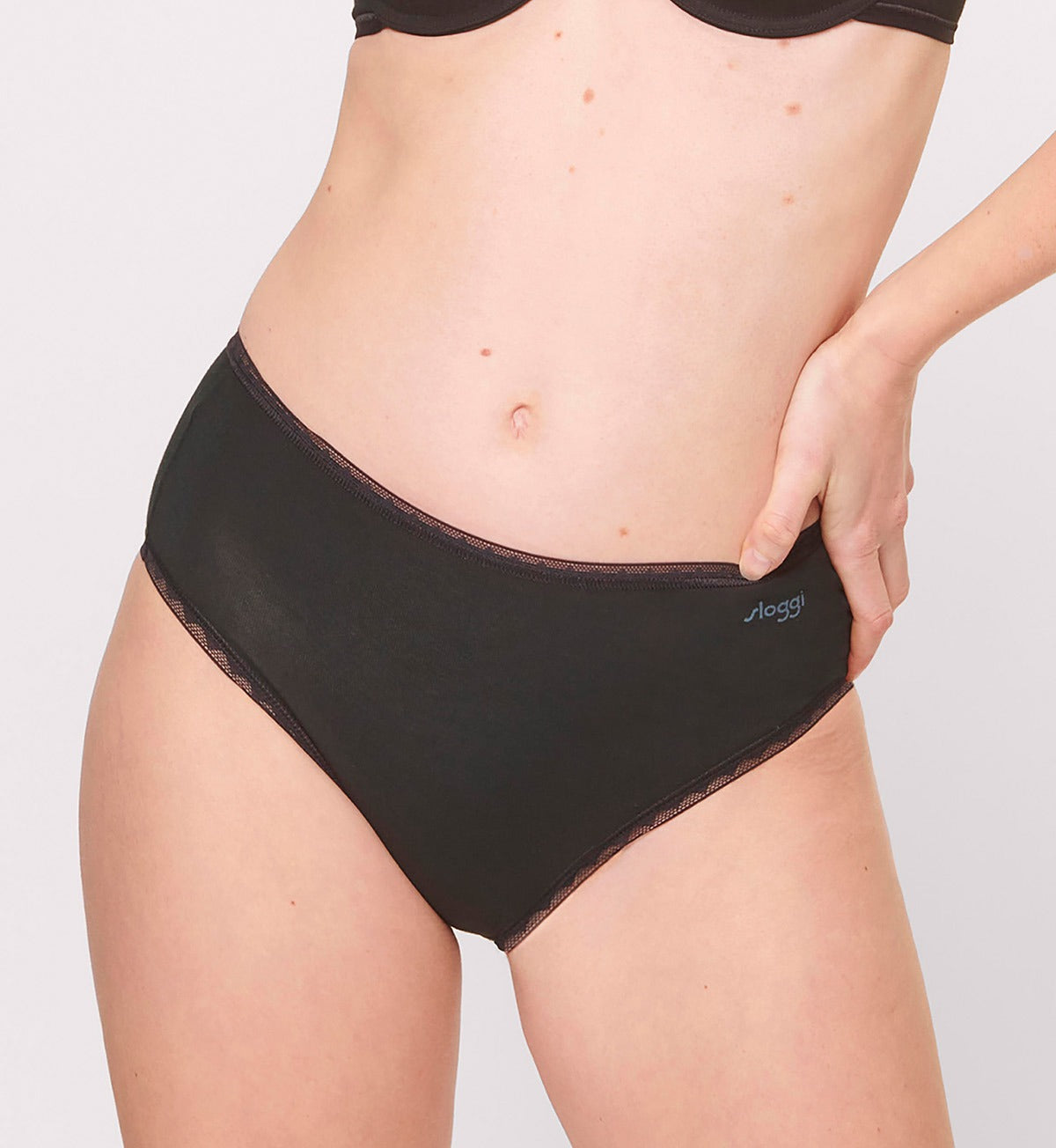 Image of Briefs. Productname: Triumph Sloggi Go High Waist 2 Pack in Black colour by brand - Triumph
