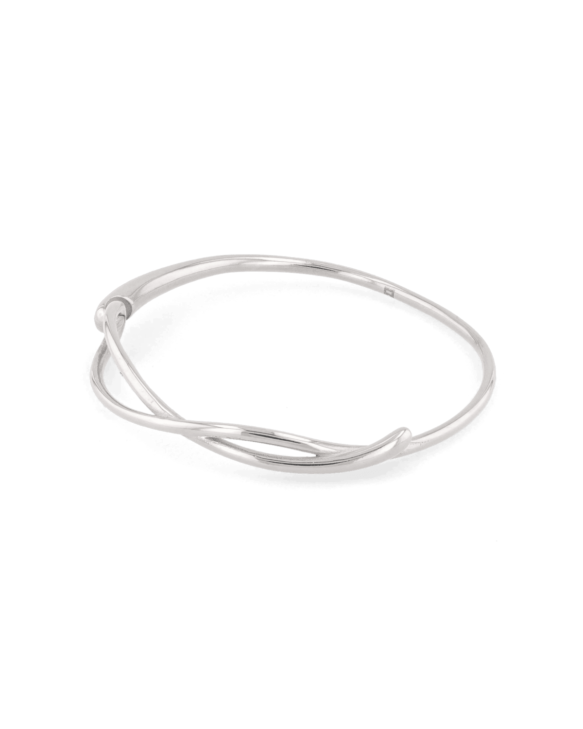 Image of Jewelry. Product name - Organic Fluid Silver Bangle in colour by brand - LAVANA