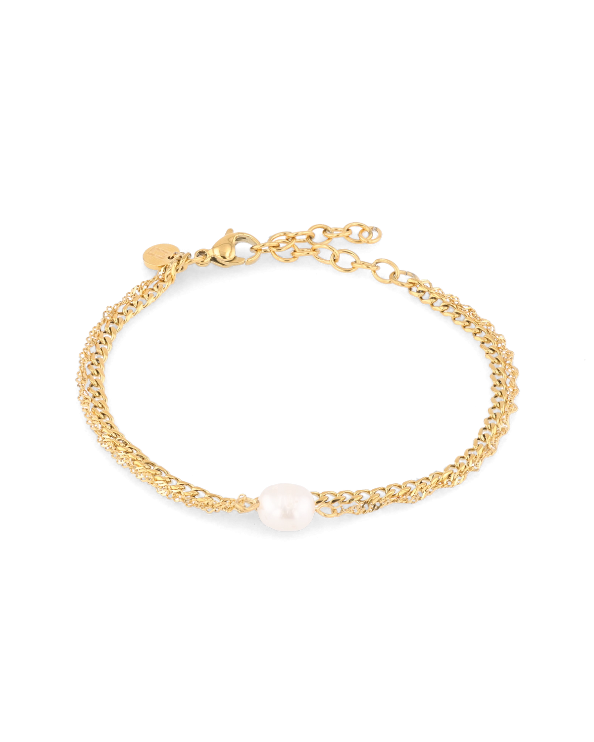 Image of Bracelets. Product name - Oslo Gold Pearl Bracelet in colour by brand - LAVANA
