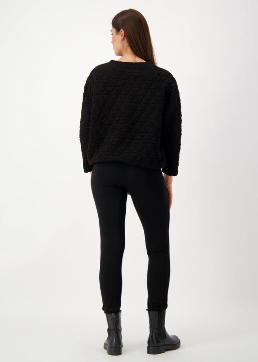 Lou Lou Sacha Oversized Quilted Bamboo Sweater (Black)