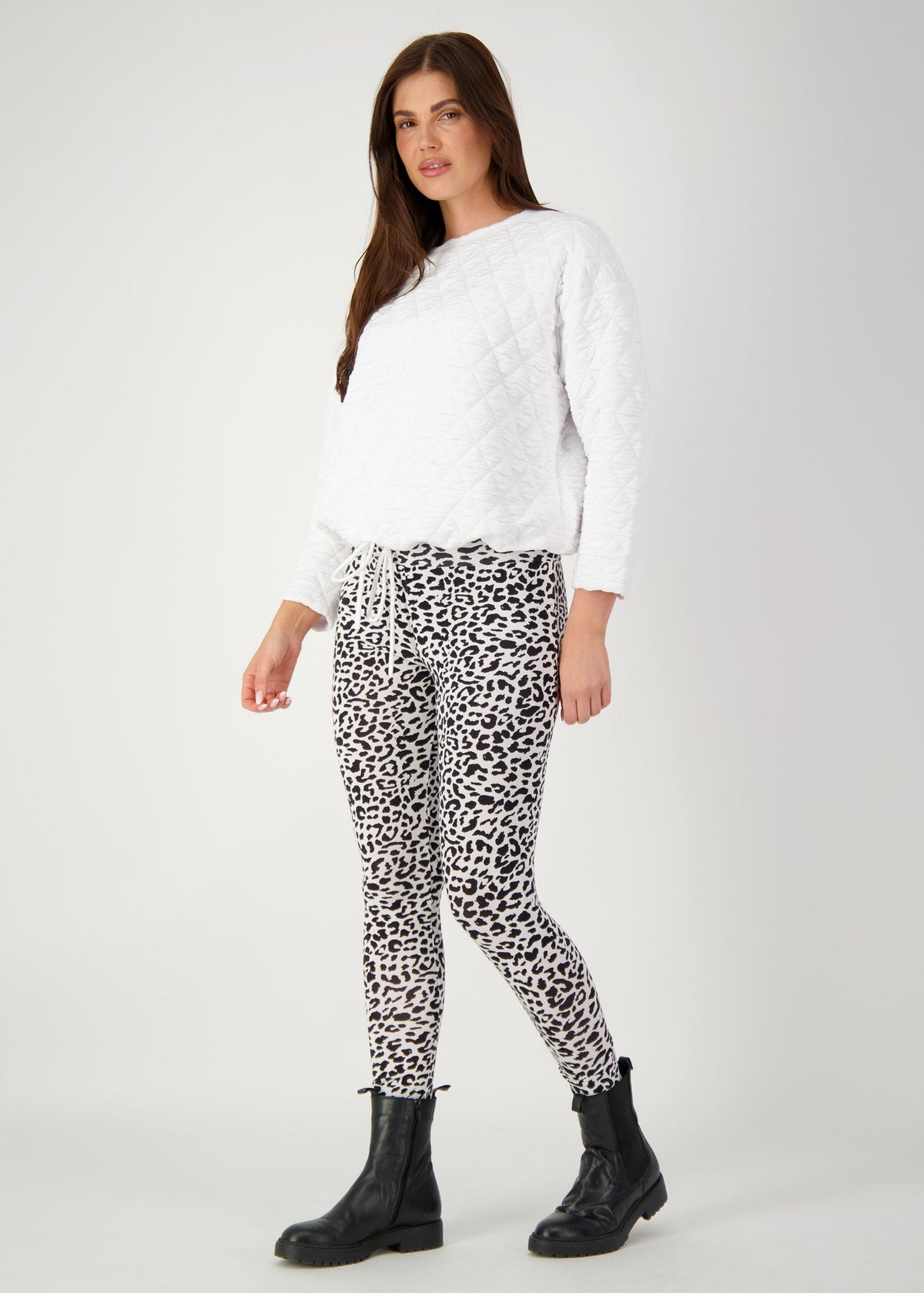 Lou Lou Sacha Oversized Quilted Bamboo Sweater (White)