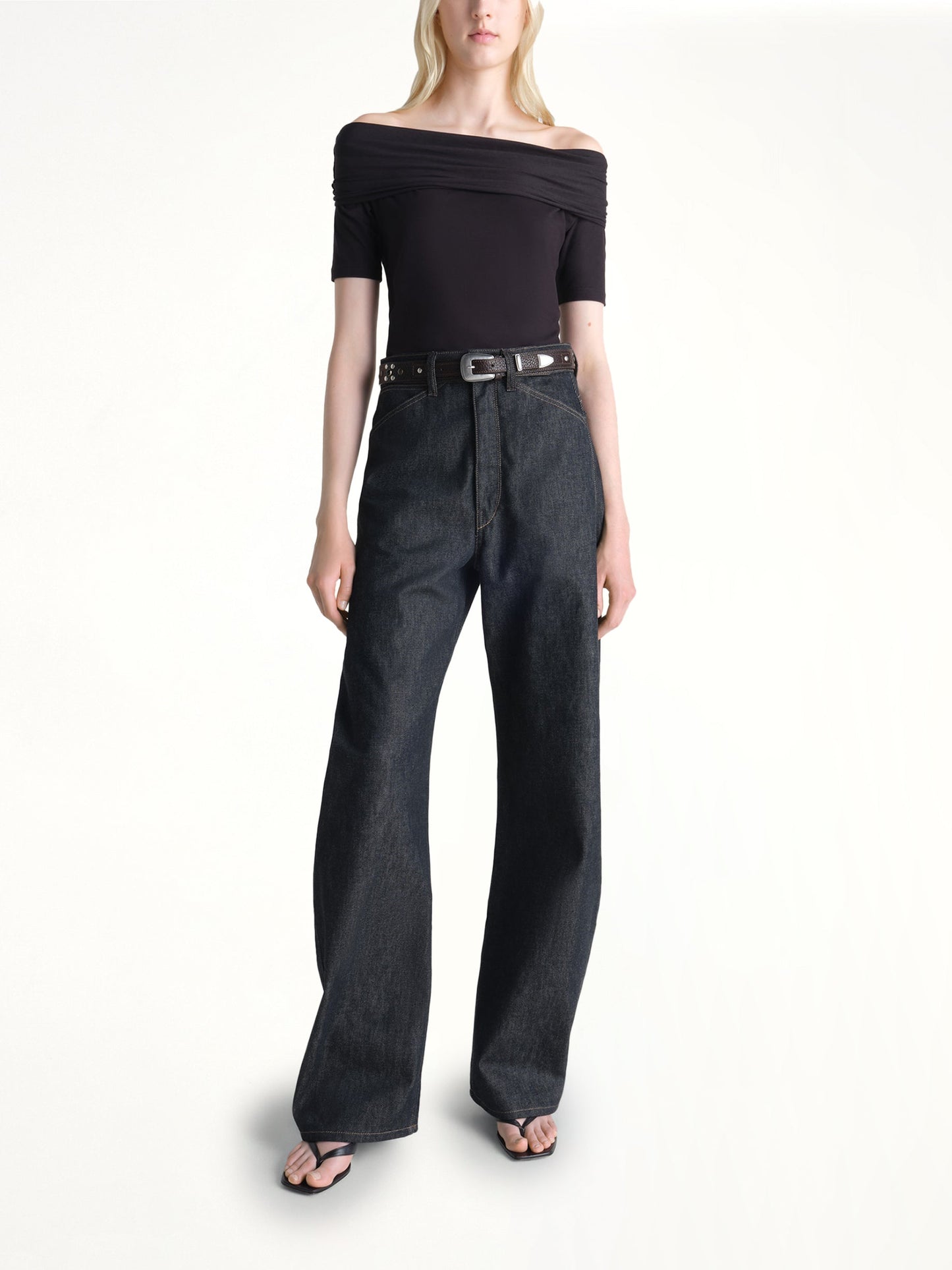 LEMAIRE High Waisted Curved Pants (Indigo)