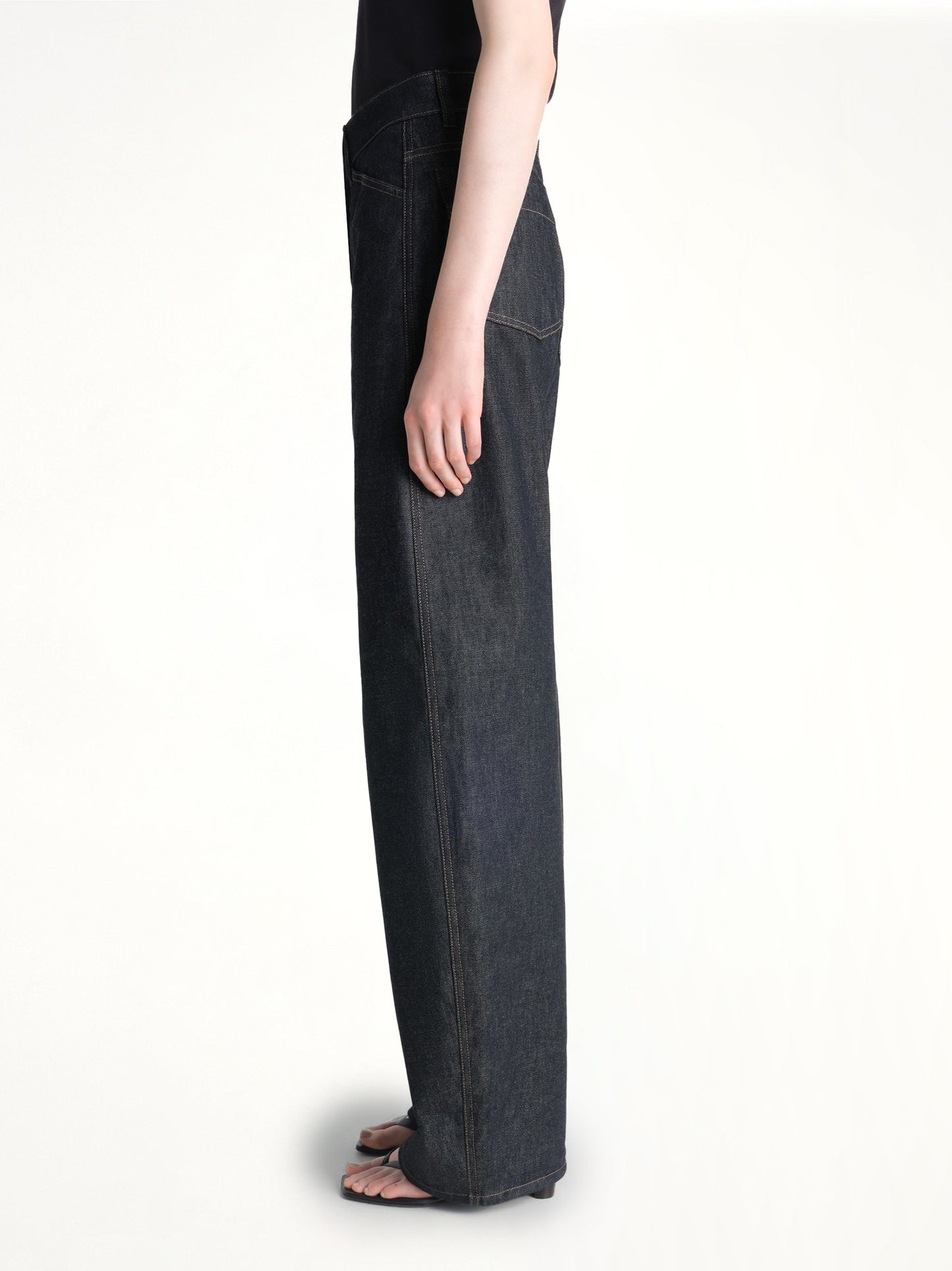 LEMAIRE High Waisted Curved Pants (Indigo)