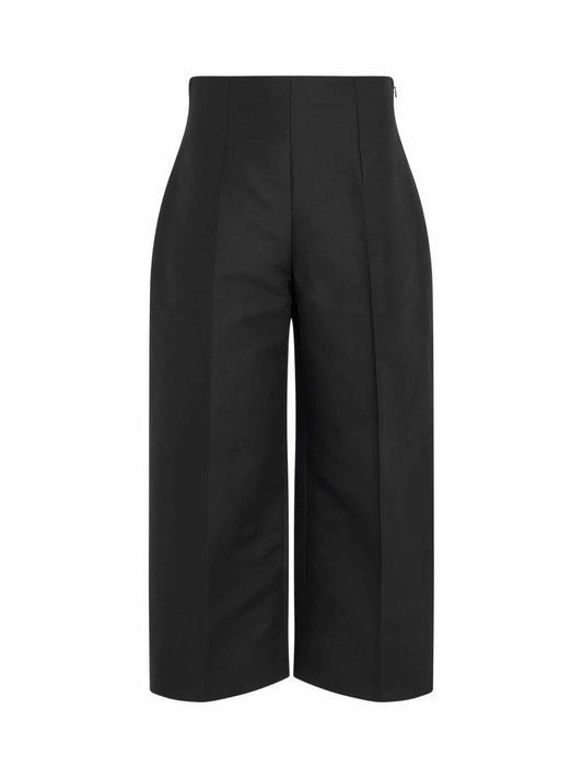 Image of a model wearing Pants. Productname: MARNI High Waisted Straight Leg Pants in Black colour by brand - MARNI
