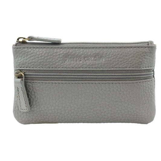 Image of Coin Purses. Productname: Pierre Cardin Leather Coin Purse/Key Holder in Steel colour by brand - Pierre Cardin