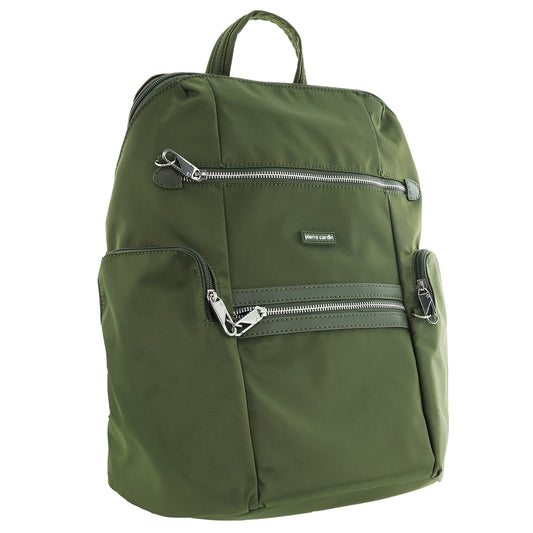 Image of Bags. Productname: Pierre Cardin Nylon Anti-Theft Backpack in Olive colour by brand - Pierre Cardin