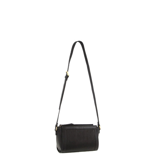 Image of Bags. Productname: Pierre Cardin Leather Pleated Design Crossbody Bag in Black colour by brand - Pierre Cardin