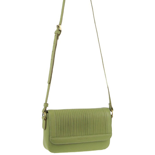 Image of Bags. Productname: Pierre Cardin Leather Pleated Design Crossbody Bag in Leaf colour by brand - Pierre Cardin