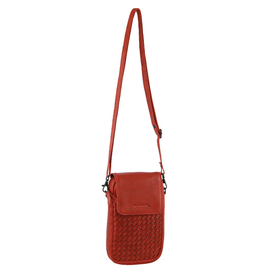 Image of Bags. Productname: Pierre Cardin Leather Embossed Woven Ladies Wallet Bag in Orange colour by brand - Pierre Cardin