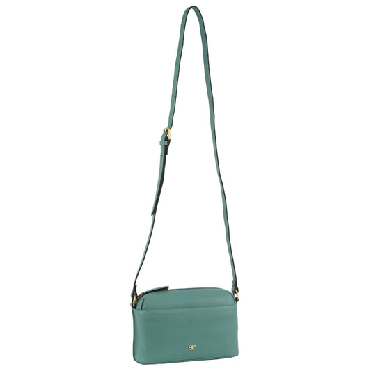 Image of Bags. Productname: Pierre Cardin Leather Casual Crossbody Bag in Moss colour by brand - Pierre Cardin