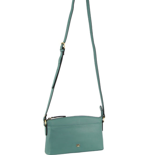 Image of Bags. Productname: Pierre Cardin Leather Crossbody Bag in Moss colour by brand - Pierre Cardin