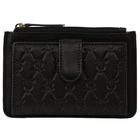 Image of Wallets & Money Clips. Productname: Pierre Cardin Leather Pattern Embossed Pattern Zip Purse Wallet in Black colour by brand - Pierre Cardin
