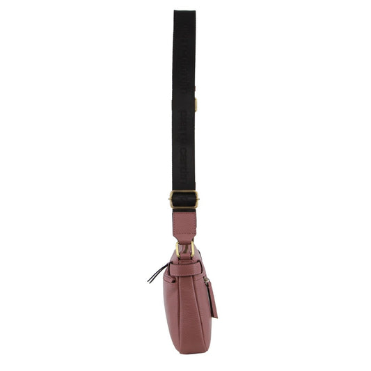Pierre Cardin Ladies Leather Webbing Strap Handbag (Rose)
