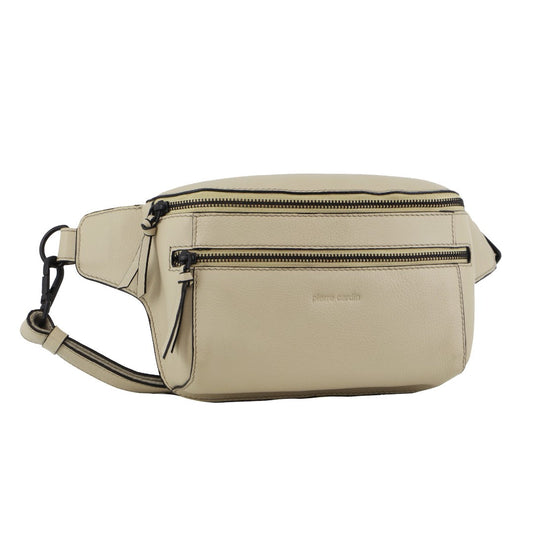 Image of Accessories. Productname: Pierre Cardin Leather 3-Way Sling Bag in Cement colour by brand - Pierre Cardin