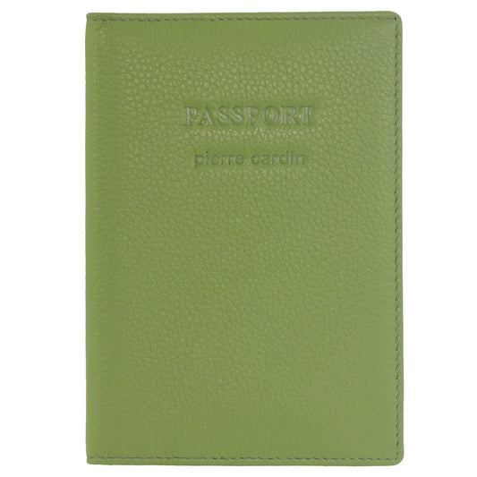 Image of Wallets. Productname: Pierre Cardin Leather Passport Wallet Cover in Jade colour by brand - Pierre Cardin