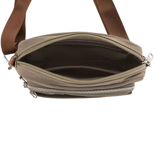 Pierre Cardin RFID Anti-Theft Nylon Crossbody Bag (Camel)
