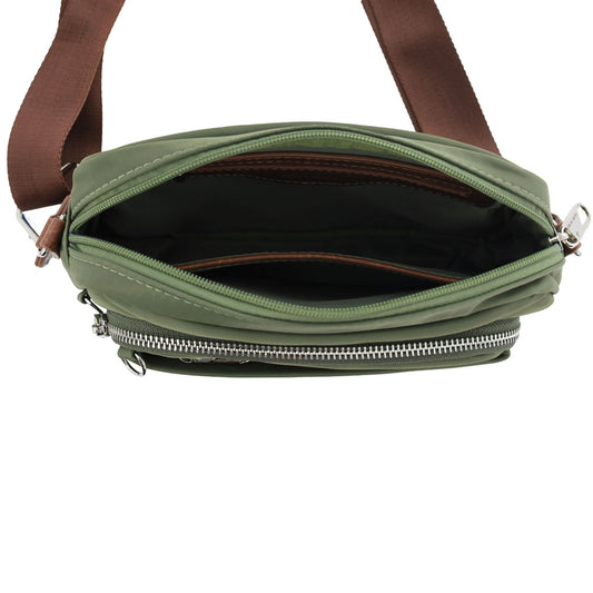 Pierre Cardin RFID Anti-Theft Nylon Crossbody Bag (Olive)