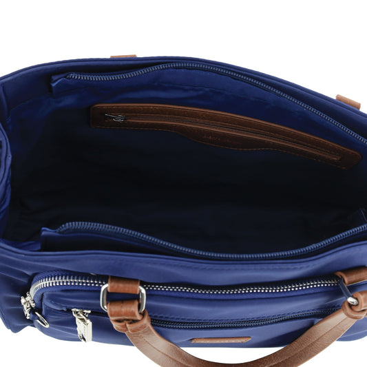 Pierre Cardin RFID Anti-Theft Nylon Mini Tote with Crossbody (Navy)