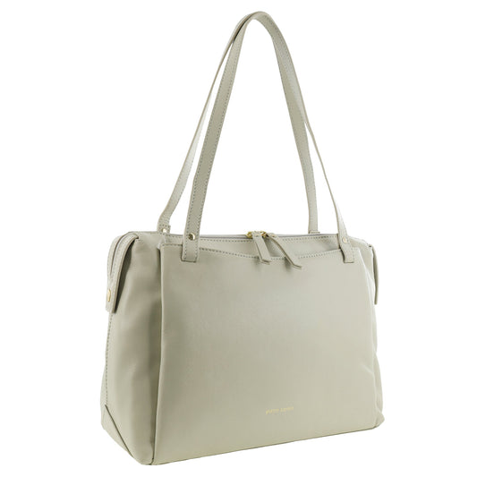 Image of Bags. Productname: Pierre Cardin Leather Tote Bag in Bone colour by brand - Pierre Cardin