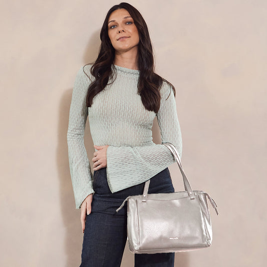 Pierre Cardin Leather Tote Bag (Bone)