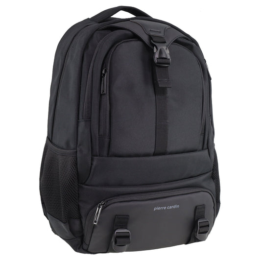 Image of Bags. Productname: Pierre Cardin Mens Nylon Computer/Business Backpack in Black colour by brand - Pierre Cardin