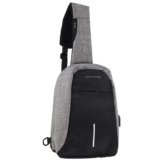 Image of Bags. Productname: Pierre Cardin Mens Nylon Sling Bag in Grey colour by brand - Pierre Cardin