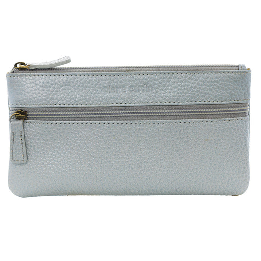 Image of Coin Purses. Productname: Pierre Cardin Leather Coin Purse/Phone Wallet Case in Silver colour by brand - Pierre Cardin