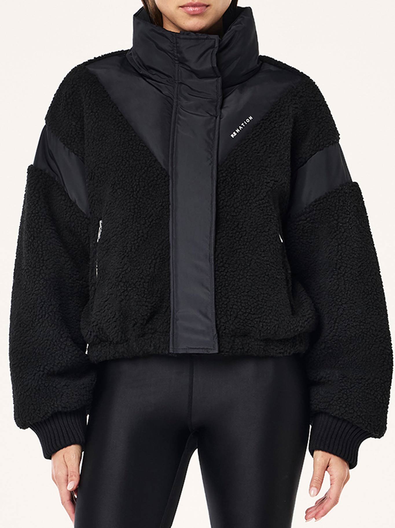 Image of Coats & Jackets. Product name - P.E NATION DISTRICT CROP JACKET in Black colour by brand - P.E Nation