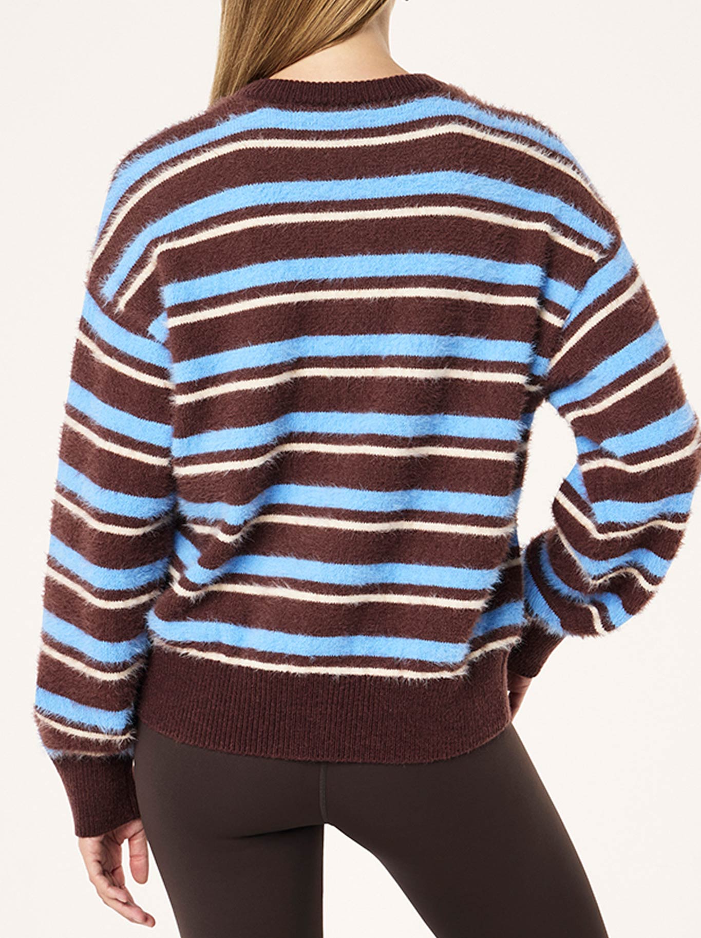 P.E NATION SABLE STRIPE KNIT BOMBER (Coffee Stripe)