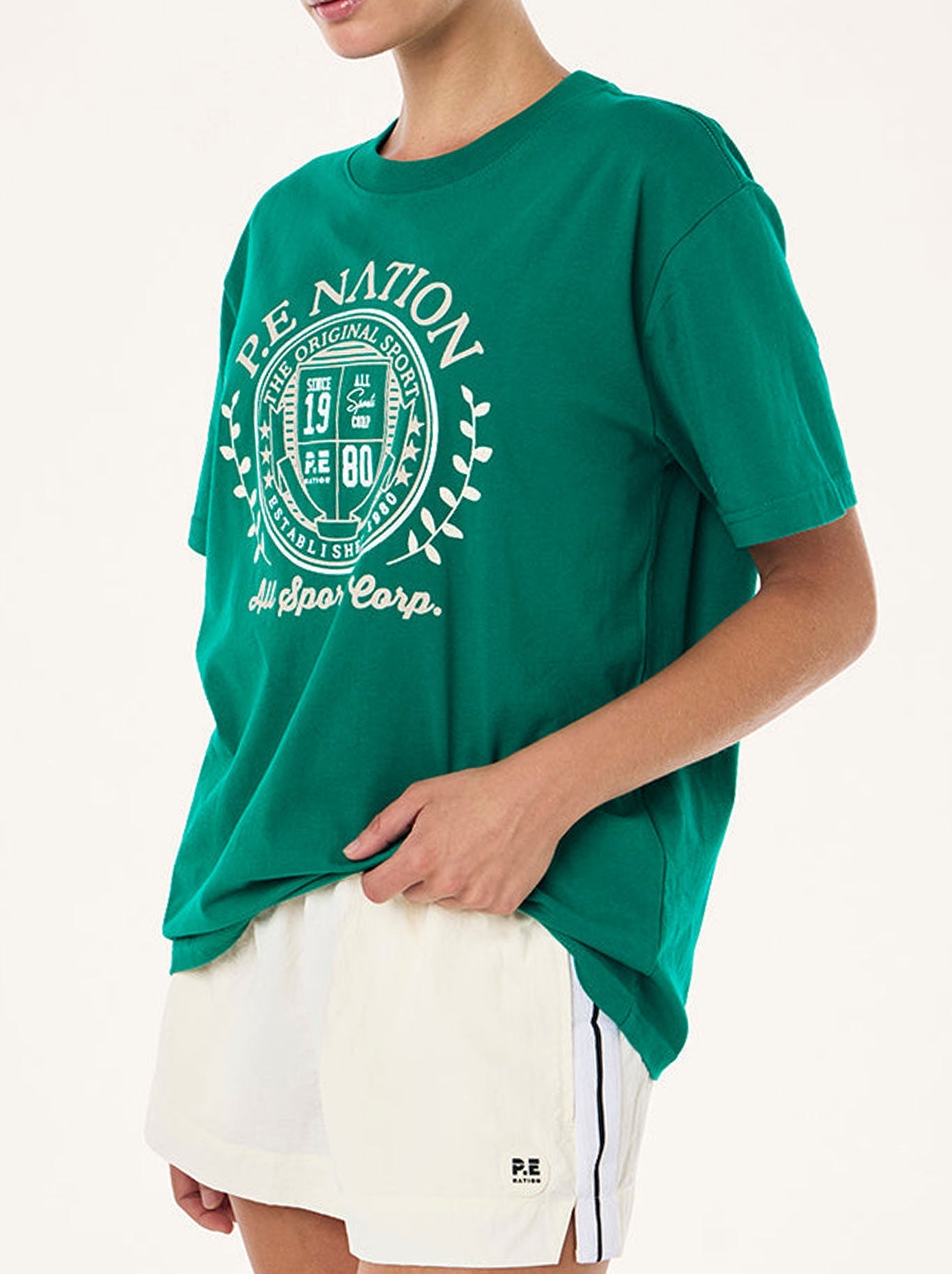 P.E NATION DEFEND TEE (College Green)
