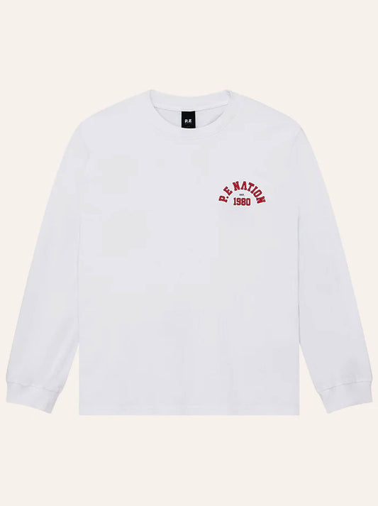 P.E NATION ESTABLISHED LONG SLEEVE TEE (Optic White)