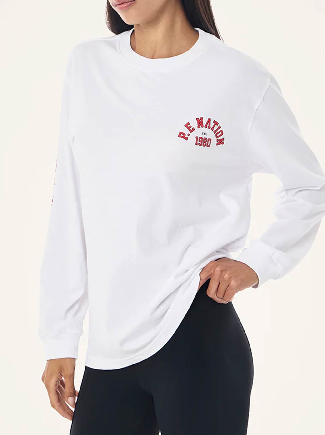 P.E NATION ESTABLISHED LONG SLEEVE TEE (Optic White)