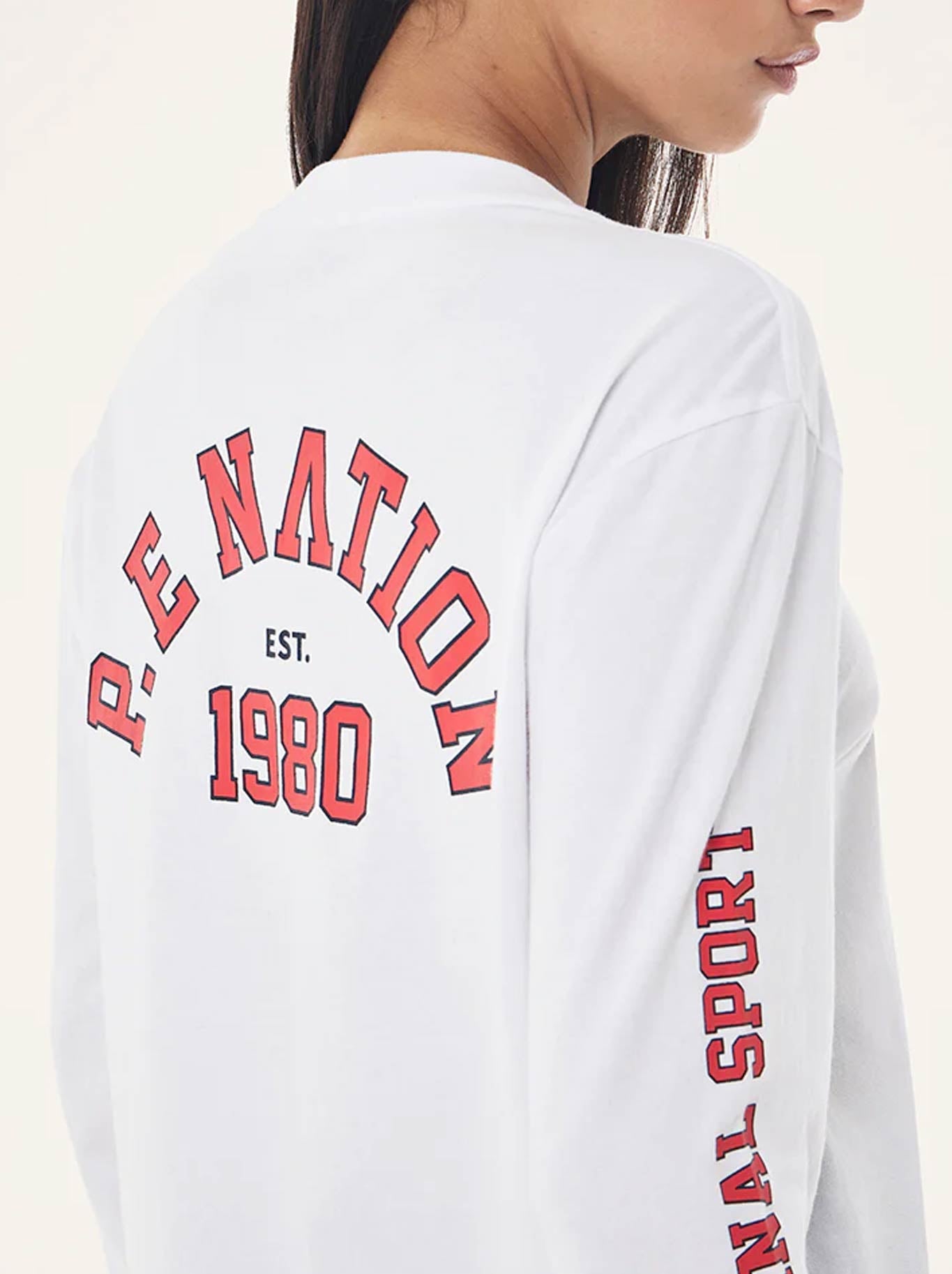 P.E NATION ESTABLISHED LONG SLEEVE TEE (Optic White)