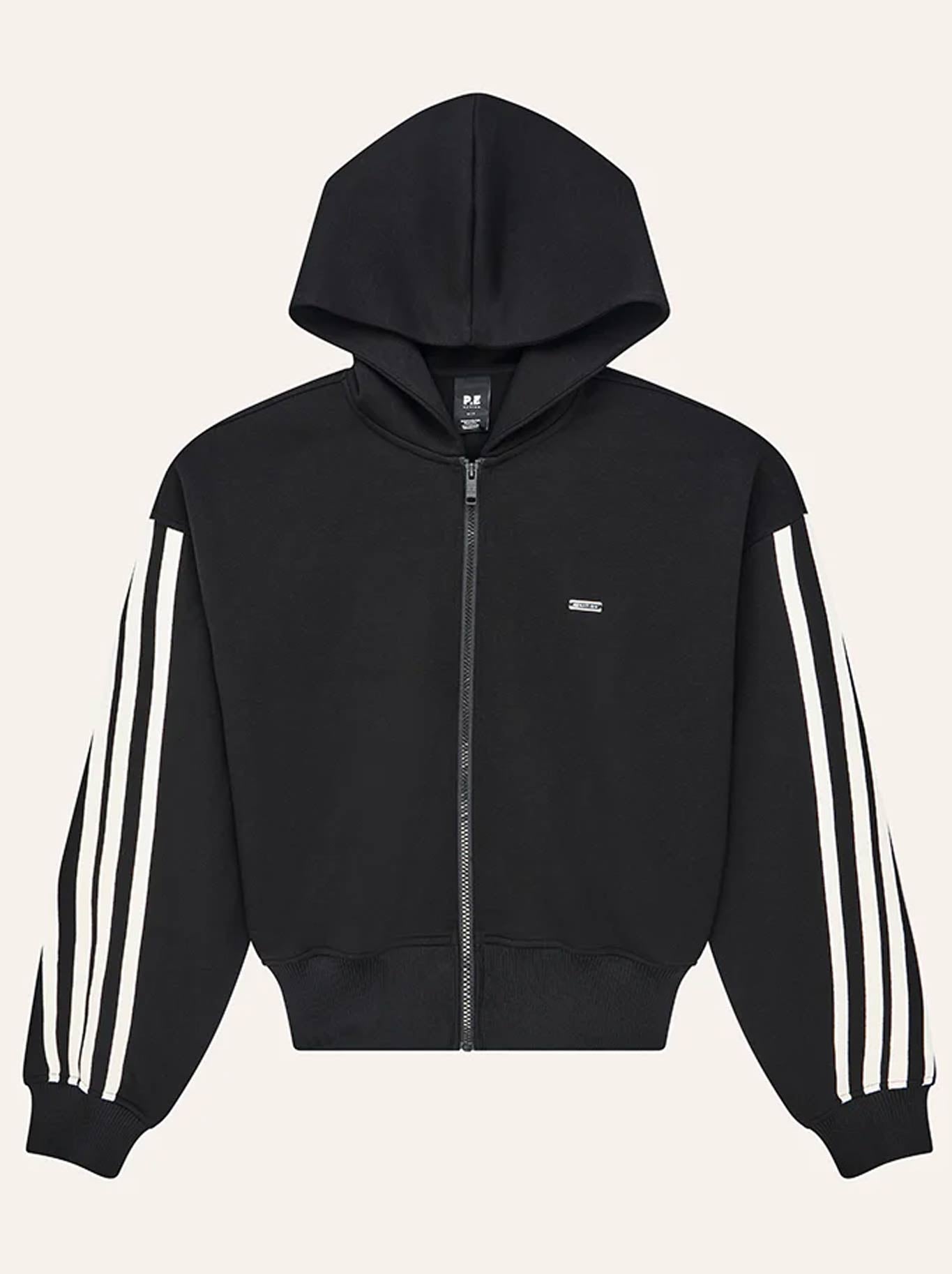P.E NATION FLIP SIDE ZIP THRU HOODIE (Black)