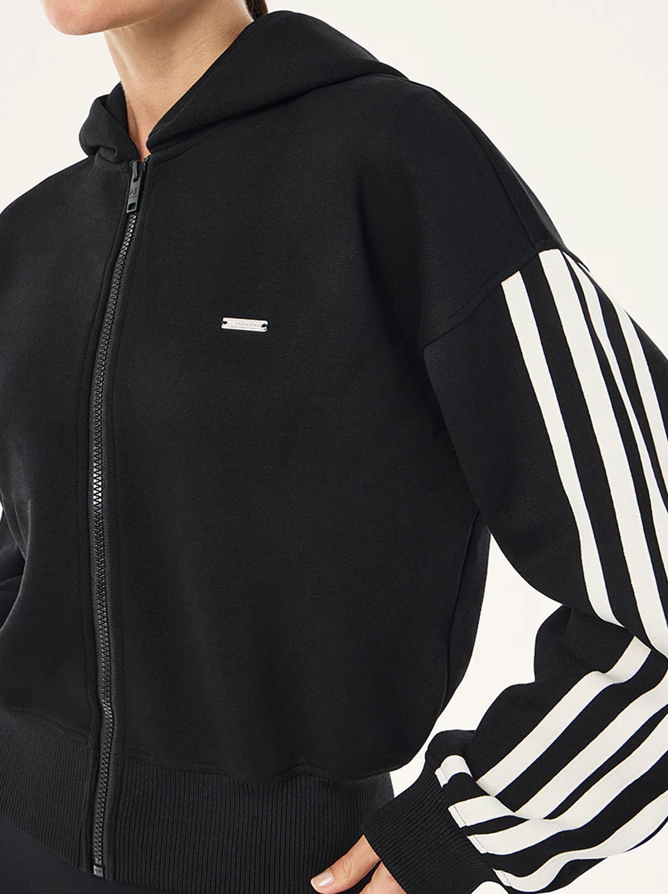 P.E NATION FLIP SIDE ZIP THRU HOODIE (Black)