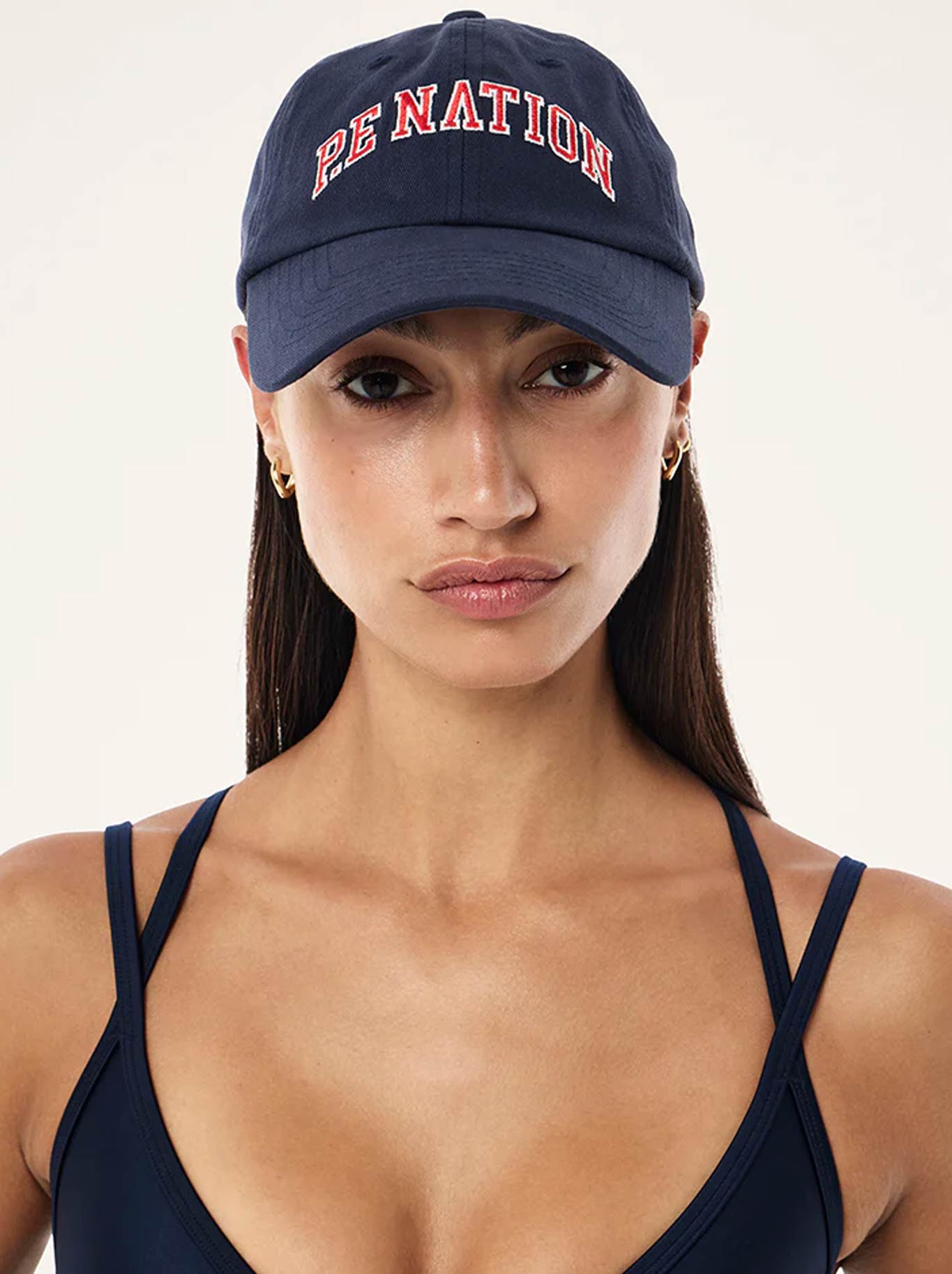 Image of Hats. Product name - P.E NATION LEGACY CAP in Dark Navy colour by brand - P.E Nation