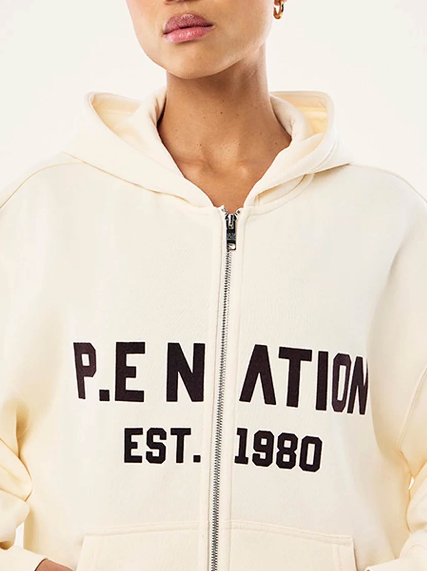 P.E NATION PHANTOM ZIP-THRU HOODIE (Whisper White)