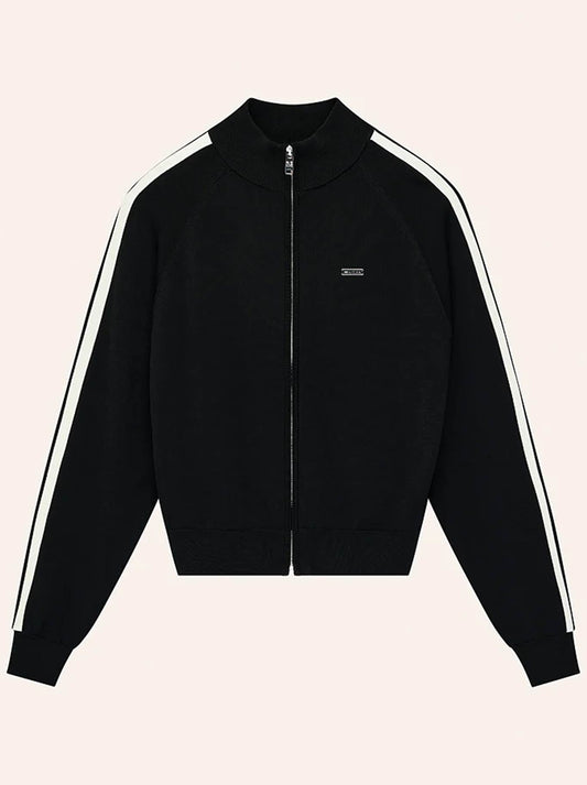 P.E NATION RETREAT KNIT JACKET (Black White)