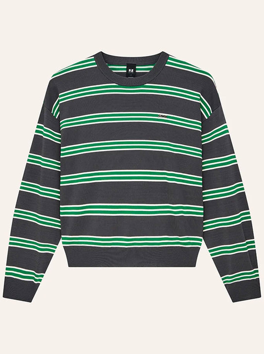 P.E NATION RETREAT STRIPE SWEATER (Iron Stripe)